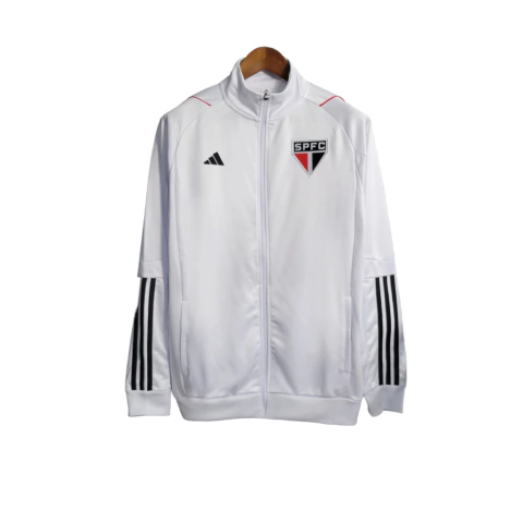 Jaqueta Corta-Vento São Paulo 23/24 Masculina Adidas - Branca com detalhes em preto