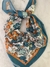 Pañuelo Medium Flores Aqua - comprar online