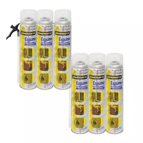 Espuma Poliuretano Expandido Aerosol 300ml X 6 Unidades Adhematic