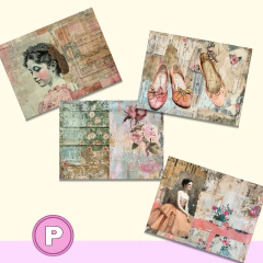 Pack de 12 papeles digitales MUJERES VINTAGE - comprar online
