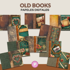 Pack de 10 papeles digitales OLD BOOKS - buy online