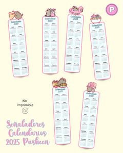 SEÑALADORES CALENDARIO 2025 - PUSHEEN (Digitales) - comprar online