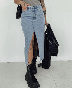 Saia jeans midi - comprar online
