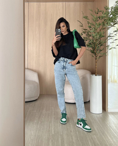 Calça mom jeans marmorizada - comprar online