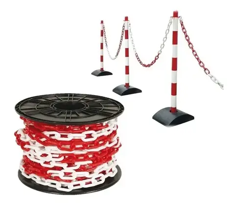 Cadena Plástica Seguridad Señalización Roja Y Blanca
