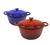 Olla De Hierro Esmaltado Azul y Rojo 26 Cm