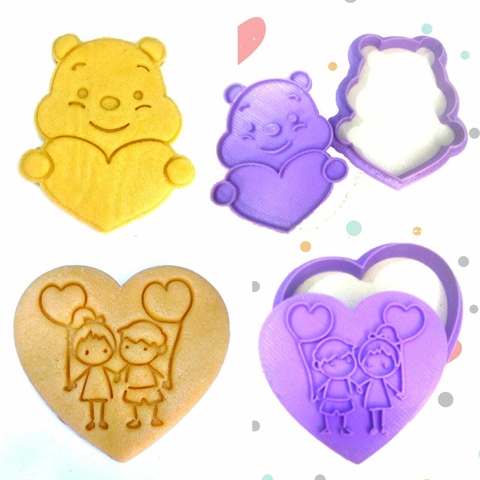 Carimbo - Urso com Coração e Casal - Dia dos Namorados