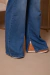Calça Wide Leg Jeans Com Fenda - comprar online