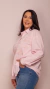 Camisa Bordado Flor Manga Longa Rosa Candy - comprar online