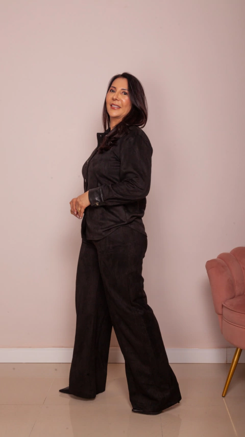 Calça em Suede Preto