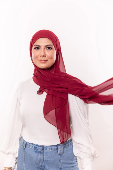 Lenço para Hijab em Chiffon - Marsala