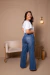 Calça Wide Leg Jeans Com Fenda na internet