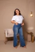 Calça Wide Leg Jeans Com Fenda - loja online