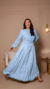 Vestido Pompom Manga Longa Azul Bebê - comprar online