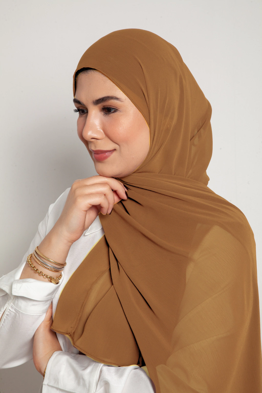 Lenço para Hijab em Chiffon - Castor