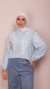 Camisa Boho Manga Longa Azul Bebê - comprar online