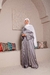 Abaya em Cetim Bordada Cinza - loja online