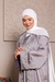 Abaya em Cetim Bordada Cinza - By Mag Halat 