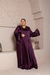 Abaya em Cetim Bordada Beringela - loja online