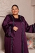 Abaya em Cetim Bordada Beringela - By Mag Halat 