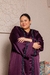 Abaya em Cetim Bordada Beringela - comprar online