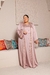 Abaya em Cetim Bordada Rosé - By Mag Halat 
