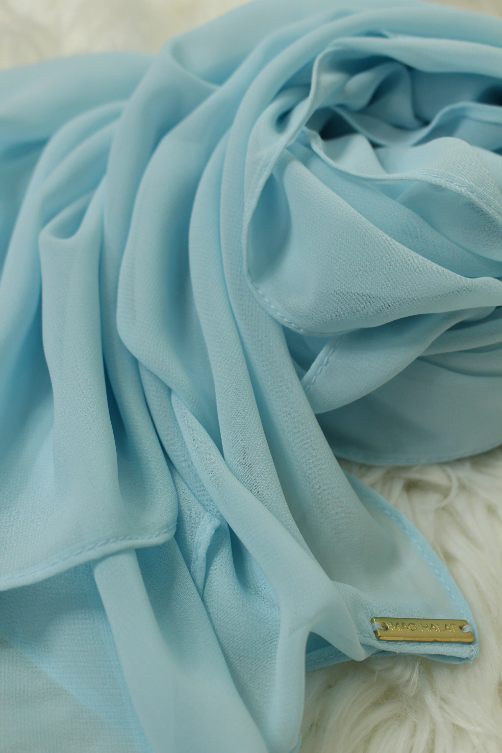Lenço para Hijab em Chiffon - Azul Candy