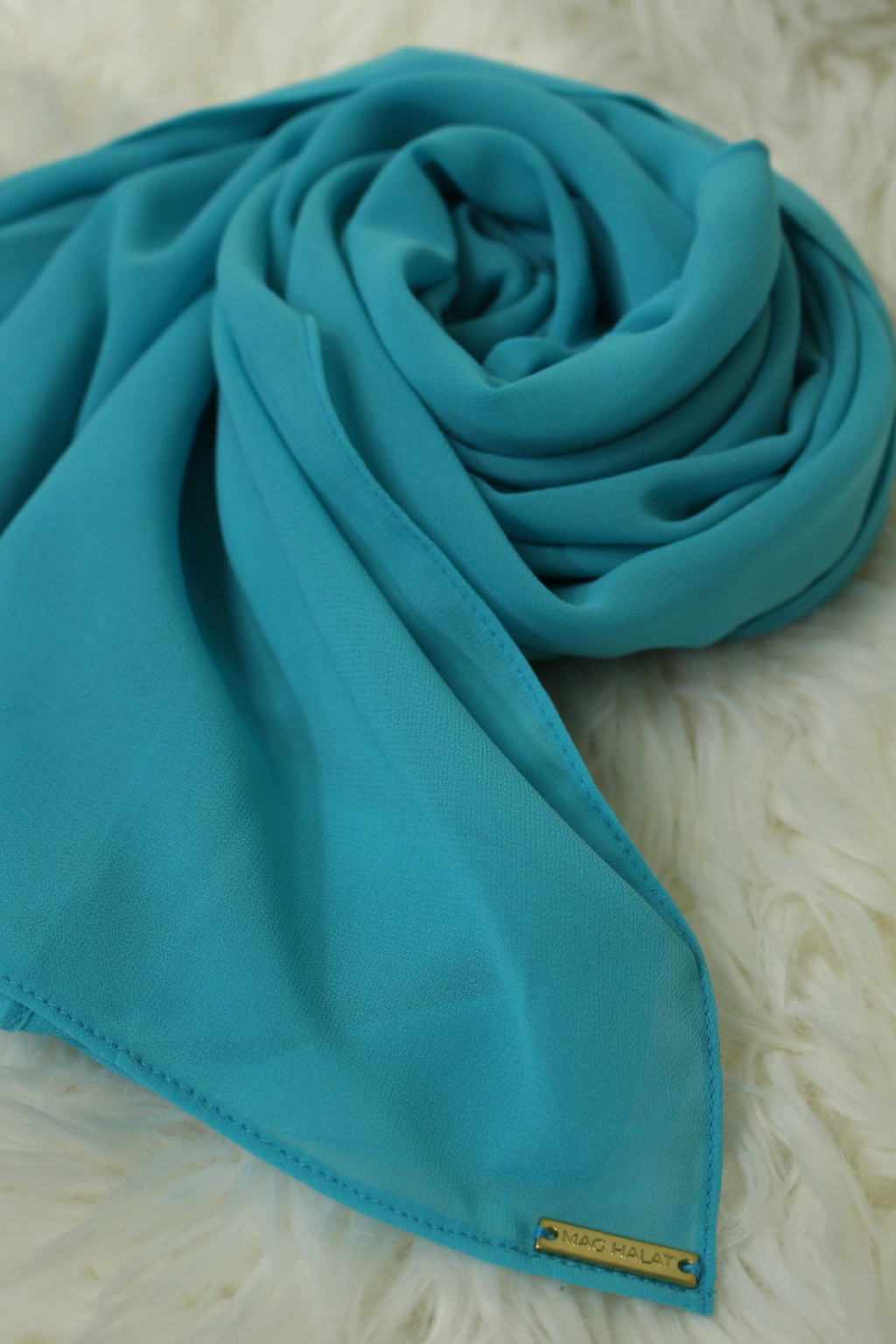 Lenço para Hijab em Chiffon - Turquesa