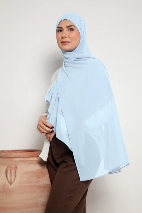 Lenço para Hijab em Chiffon - Azul Candy - comprar online