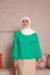 Blusa Sarah Manga Longa Verde na internet