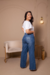 Calça Wide Leg Jeans Com Fenda - loja online