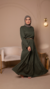 Vestido Pompom Manga Longa Verde Escuro - comprar online