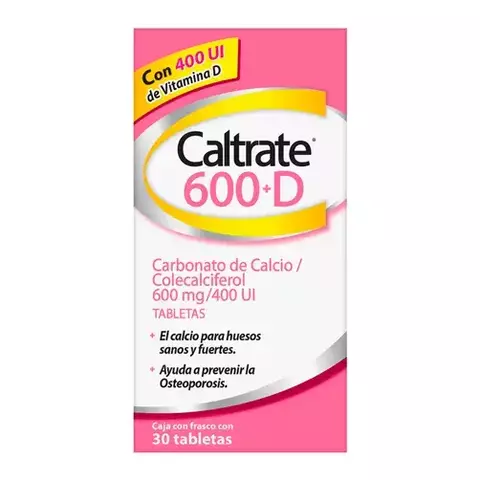 Caltrate 600+D 600Mg/400Ui Tabletas 30 - comprar en línea