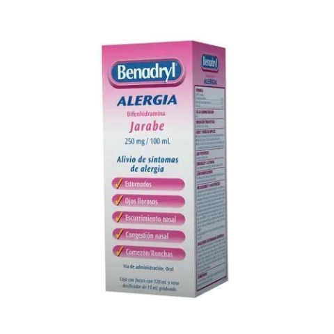 Benadryl Alergia 250Mg/100Ml .Jbe. 120Ml - comprar en línea
