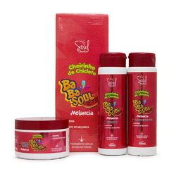 Kit Capilar Babasoul Melancia - Shampoo, Condicionador e Hidratante