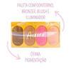 Quarteto de Contorno, Bronzer, Blush e Iluminador - Mia Make Aurora - comprar online