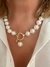 colar perolas shell banhado a ouro 18 k