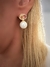 brinco perola shell e citrino banhado a ouro 18k