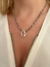 colar mini safiras com pingente gota praziolita a ouro 18 k