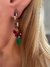 Brinco bordado safira multicolor com rubis indiano e gota em esmeralda indiana banhado a ouro 18 k - comprar online