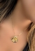 colar banhado a ouro 18k com pingente flor banhado em ouro 18k e ródio branco - (cópia) - comprar online