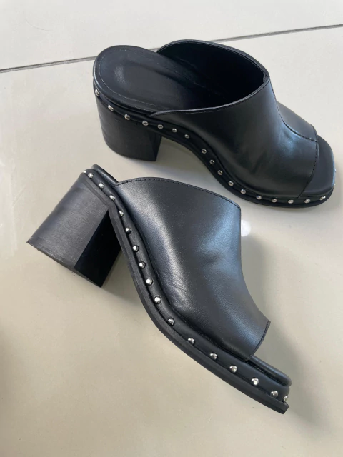 Sandalias Nisan Negro cuero