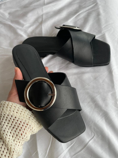 Sandalias Caetana Negro Cuero