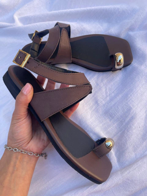 Sandalias Siena Chocolate Cuero - comprar online