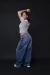 Calça Baloon Elena Azul Marinho - comprar online
