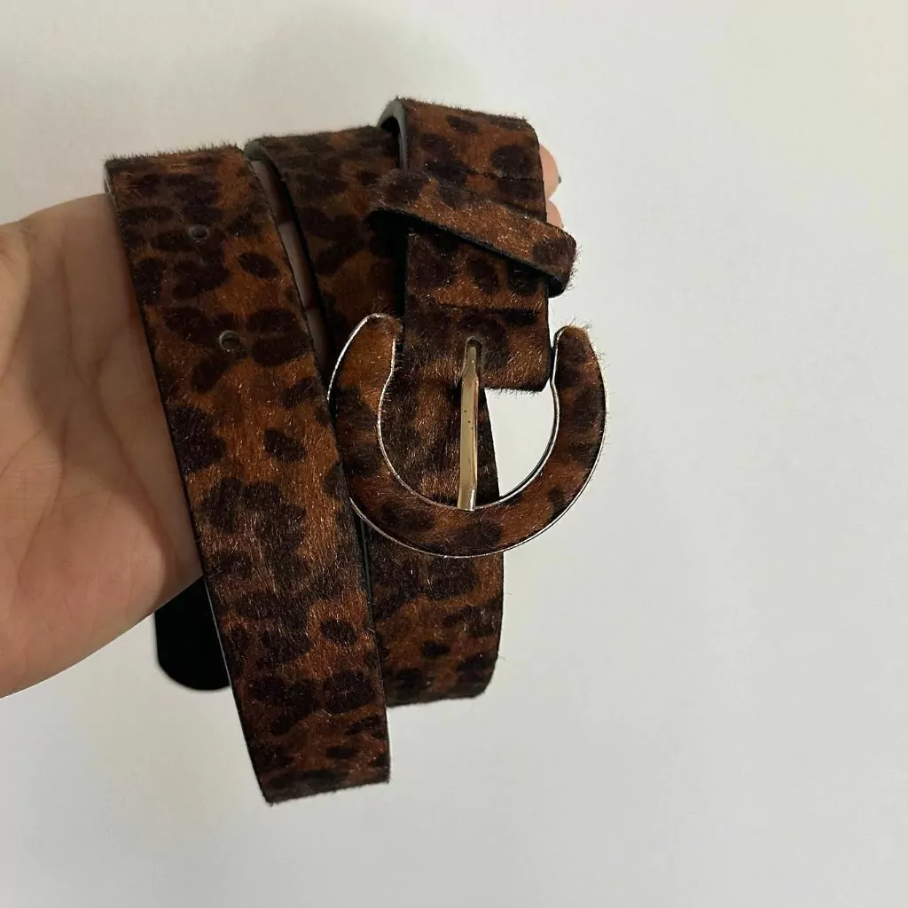 Cinto Couro Sintético Animal Print