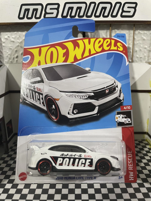 HOT WHEELS RESCUE 2023 - 2018 HONDA CIVIC TYPE R POLICE