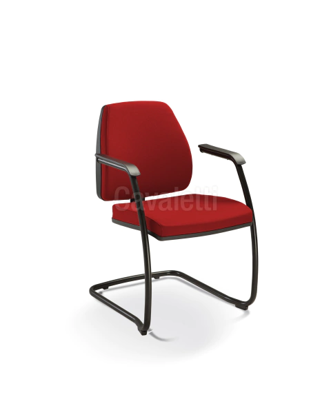 Poltrona Fixa 38007 SI c/ Braço (Encosto Executiva) - ESTRUTURA PRETA - Linha Pro - Cavaletti