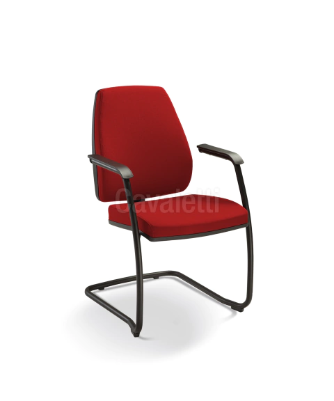 Cadeira para escritório fixa aproximação 38006 SI - Encosto alto - ESTRUTURA PRETA - Linha Pro - Cavaletti