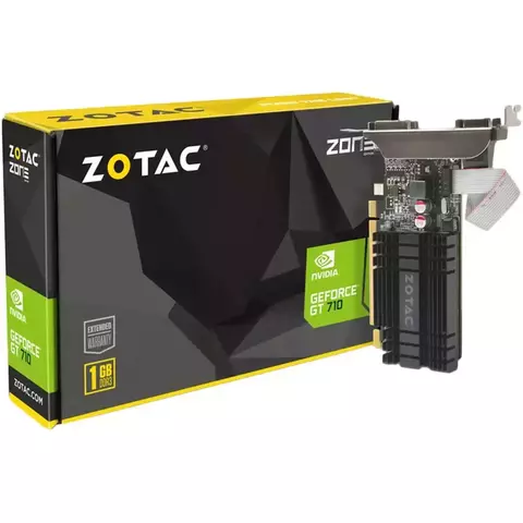 Placa de Vídeo Zotac GeForce GT 710 DDR3 PCI-Express 2.0 ZT-71301-20L - Zotac